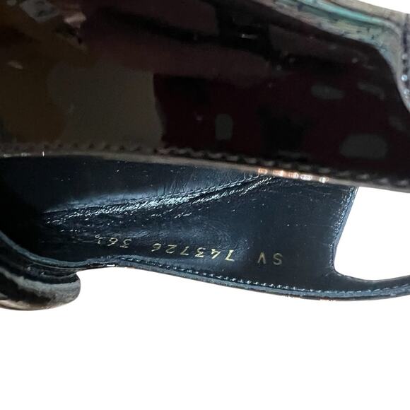 Saint Laurent Tom Slingback Pump 60 Black Patent Leather NEW EU 36.5 US 6.5 - Picture 13 of 16